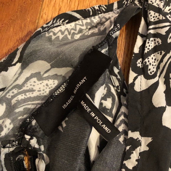 Isabel Marant Black and White One shoulder Knot Tank sz 36 - Picture 4 of 4